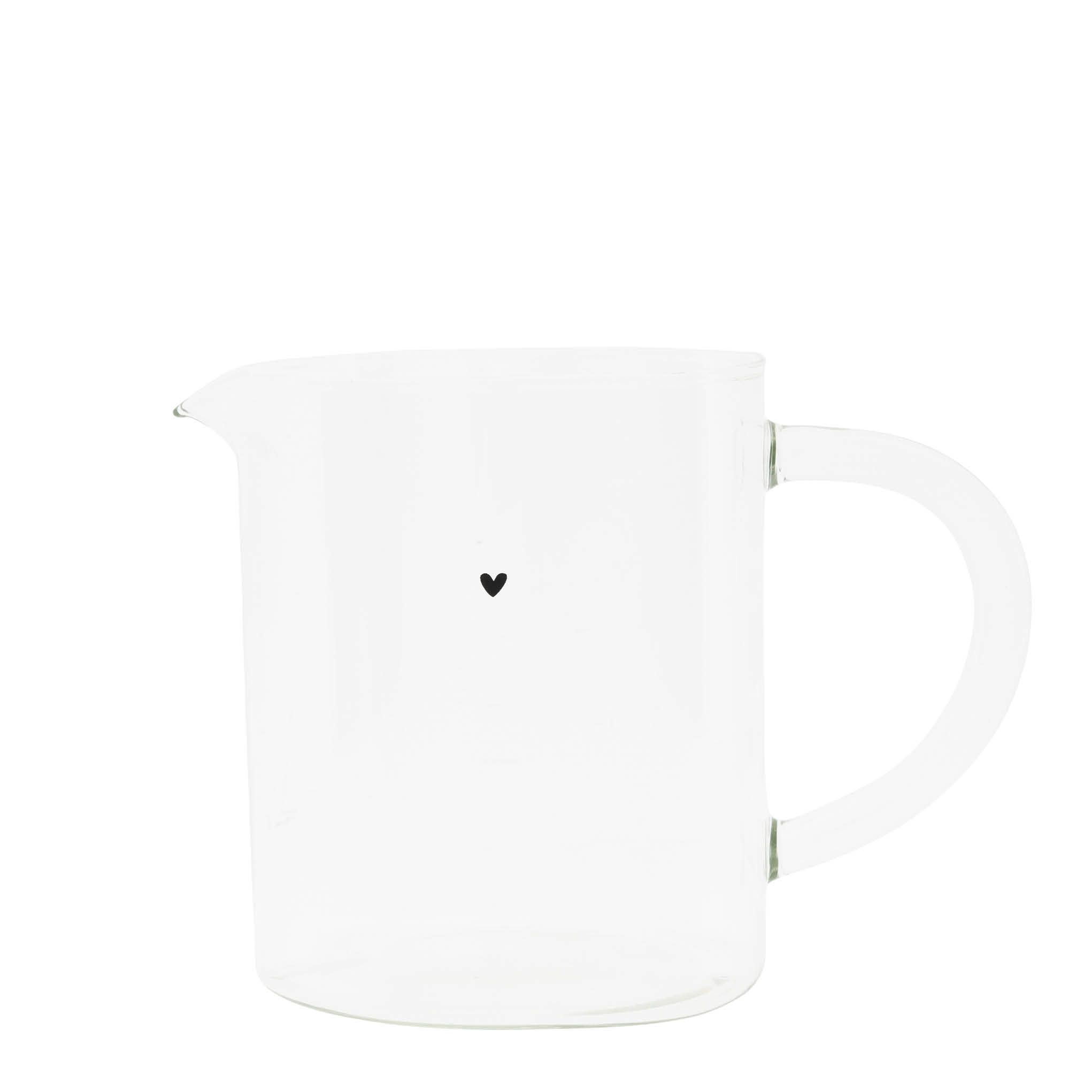 Bastion Collections Waterkan M Black Heart 10x14 cm - Glas