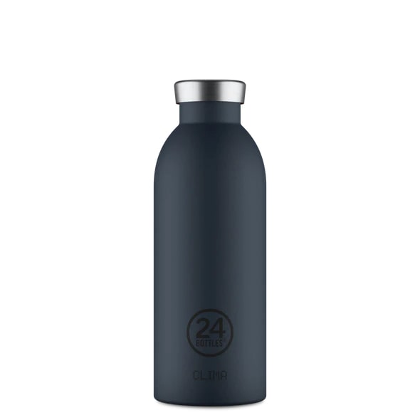 24Bottles Clima Bottle Isoleerfles 500ml Navy Blue - Stone Finish - Double Wall