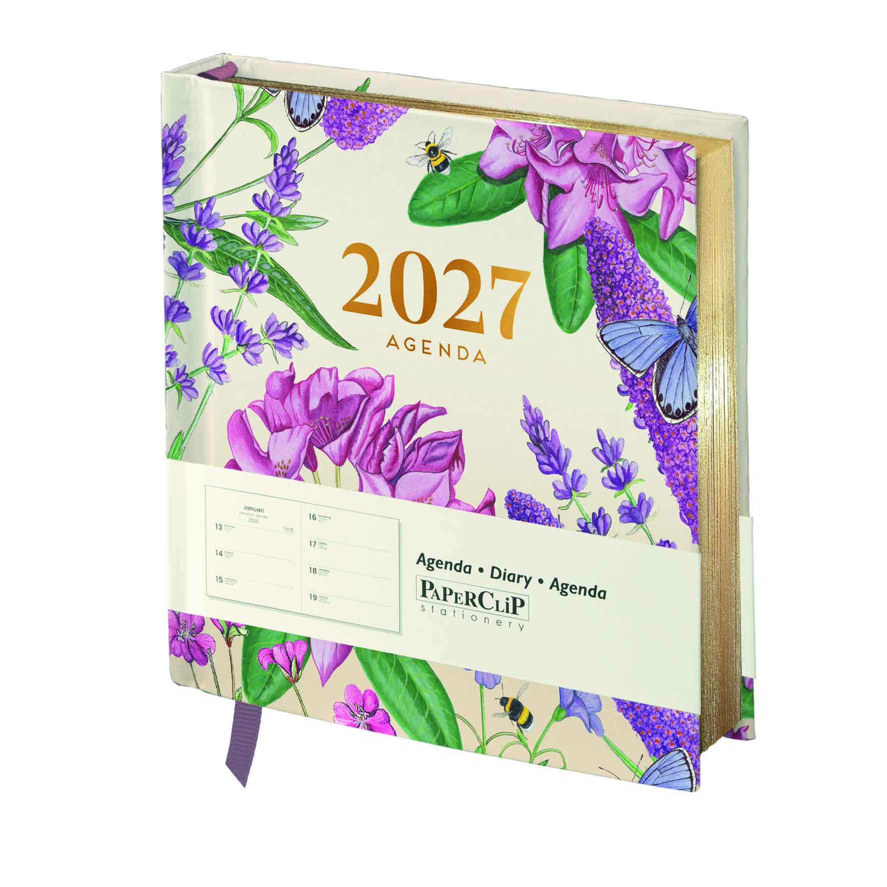 Paperclip Square Agenda 2027 Wildlife 1week/2pag 14.5x16 cm