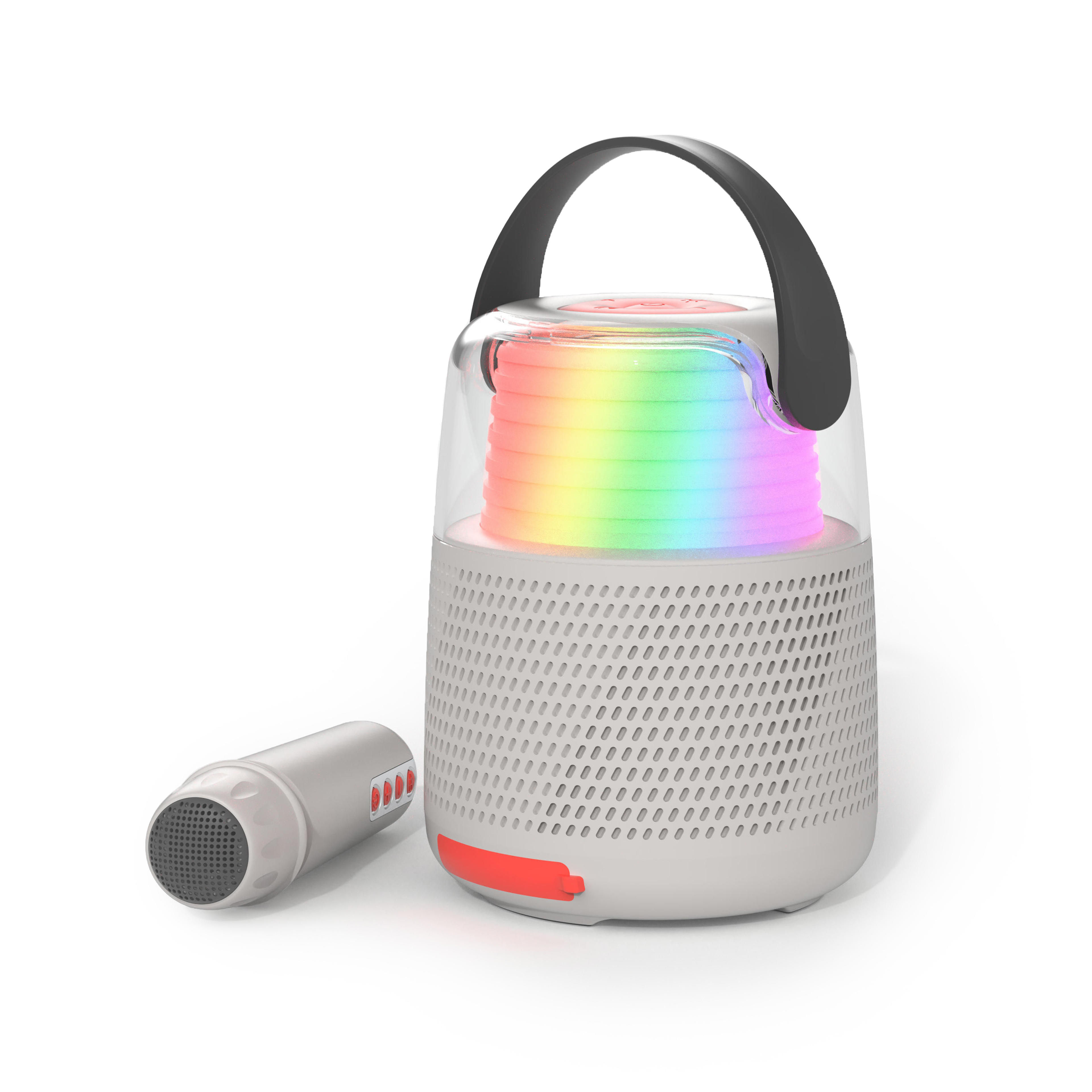 MOB Karaoke Retro Luidspreker Grijs met Stemvorming