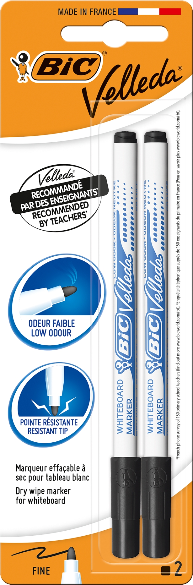 BIC Velleda 1721 Whiteboard Marker Zwart 2 stuks - Blister