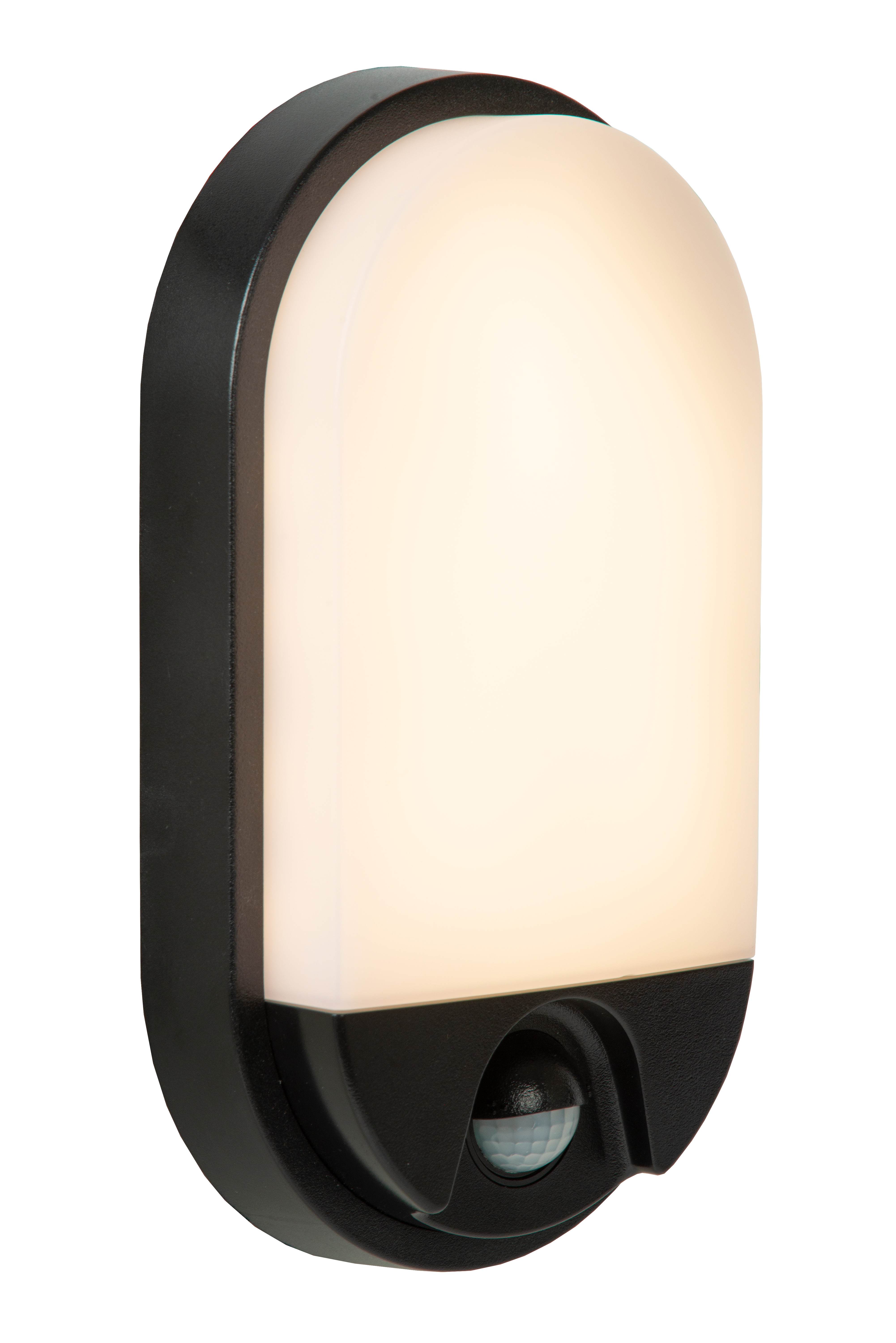Lucide Hups IR Wandlamp Buiten Ovaal met Sensor Zwart 1x 10W 950lm 3000K IP54