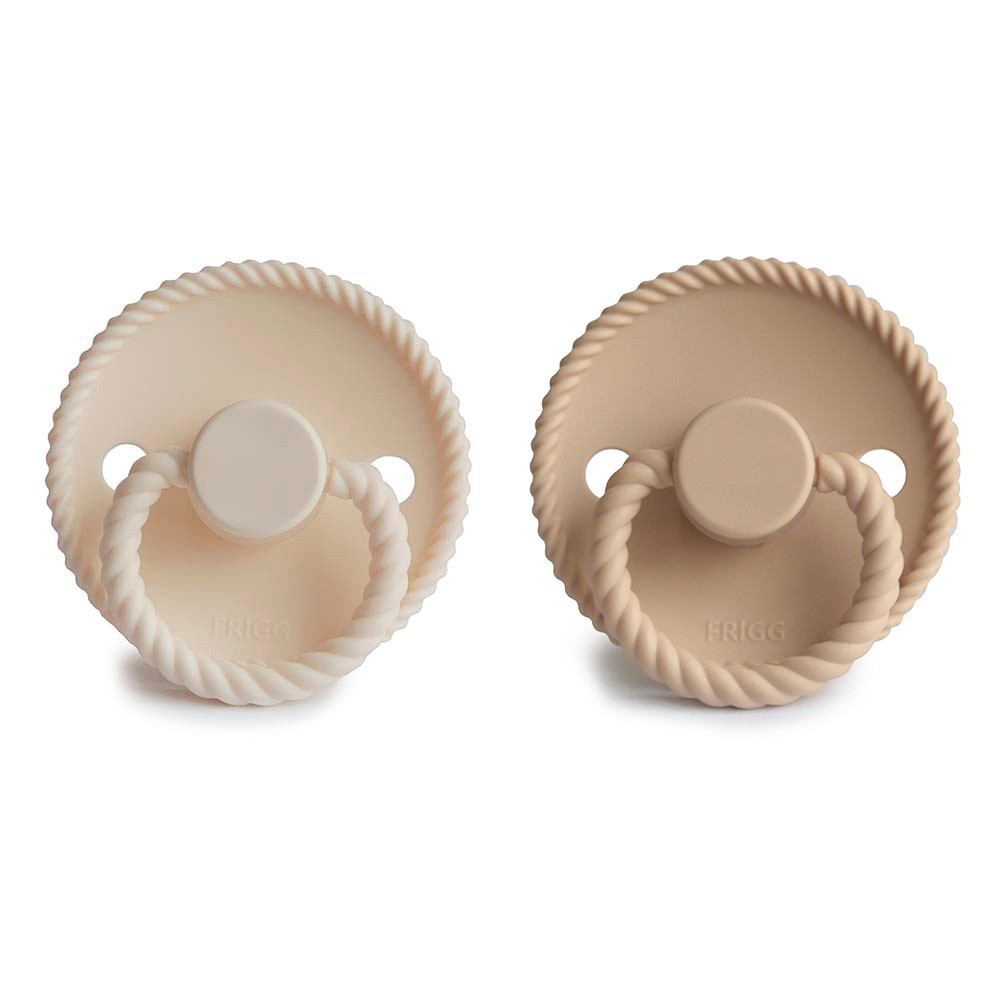 Frigg Fopspeen Rope Silicone Cream-Croissant 0-6 maand - 2 stuks