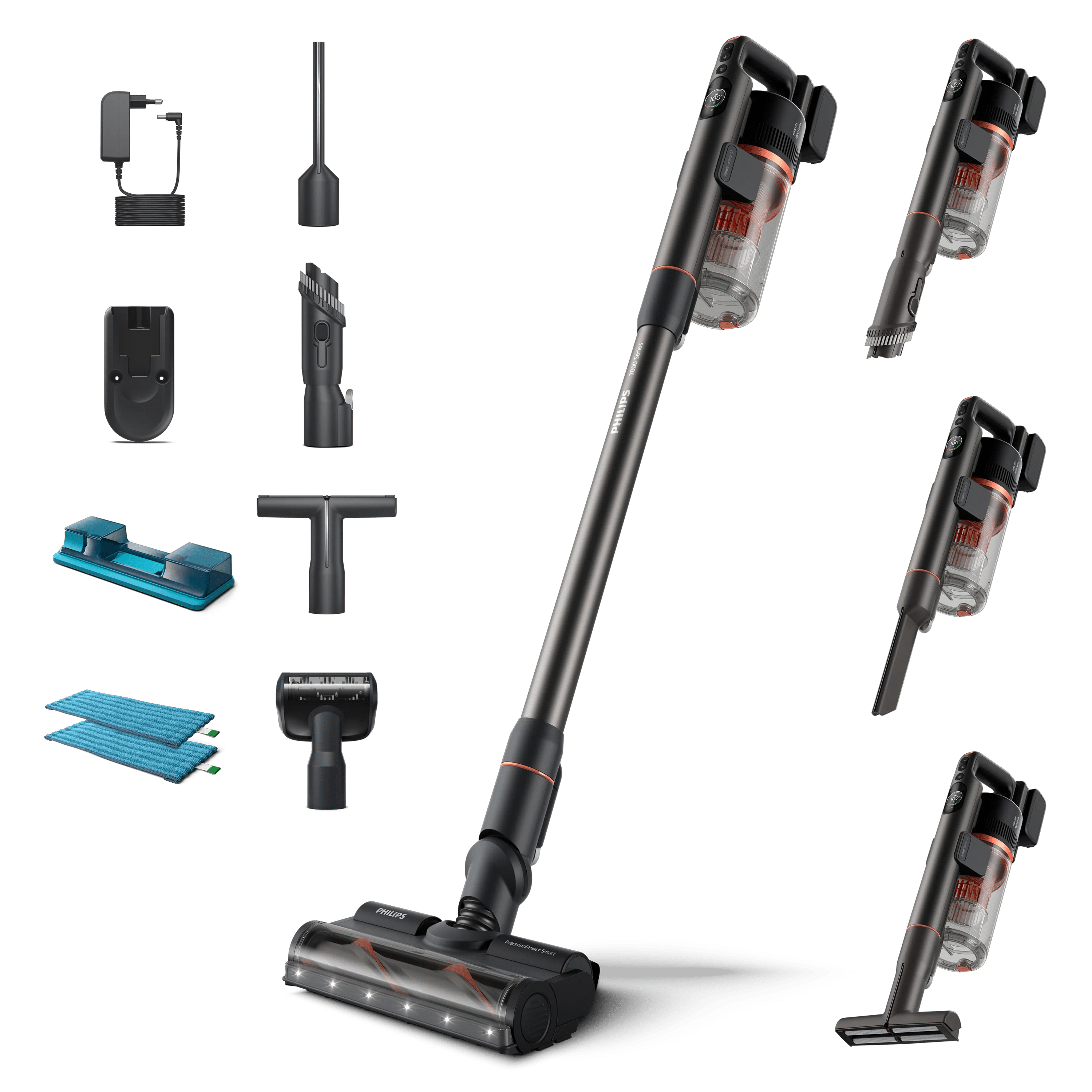Philips XC7055/01 Aqua 7000 Serie, Steelstofzuiger, 360 graden voet, 25.2 Volt