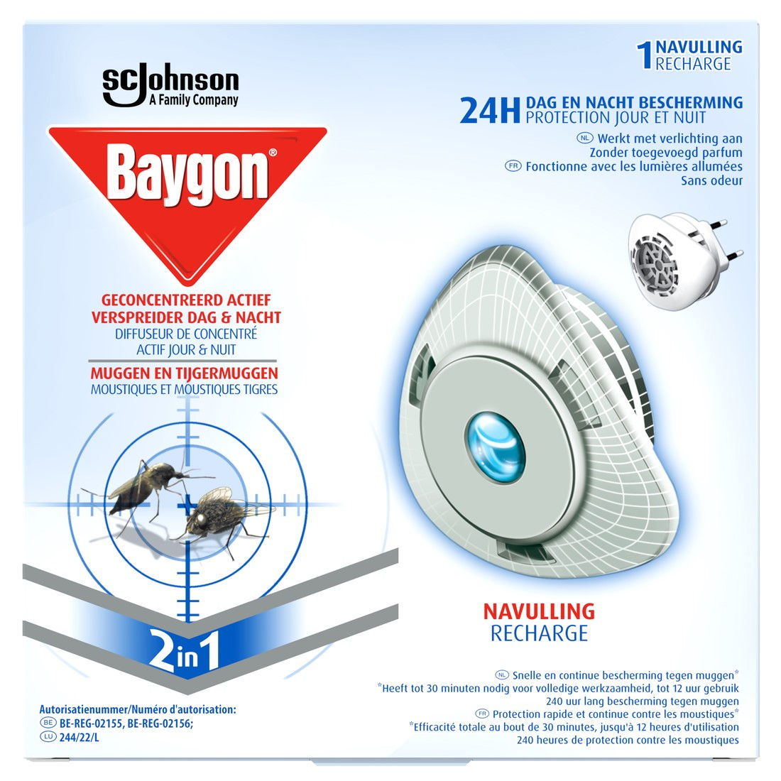 Baygon Actief Verspreider Navulling tegen Muggen en Tijgermuggen - 30 Nachten