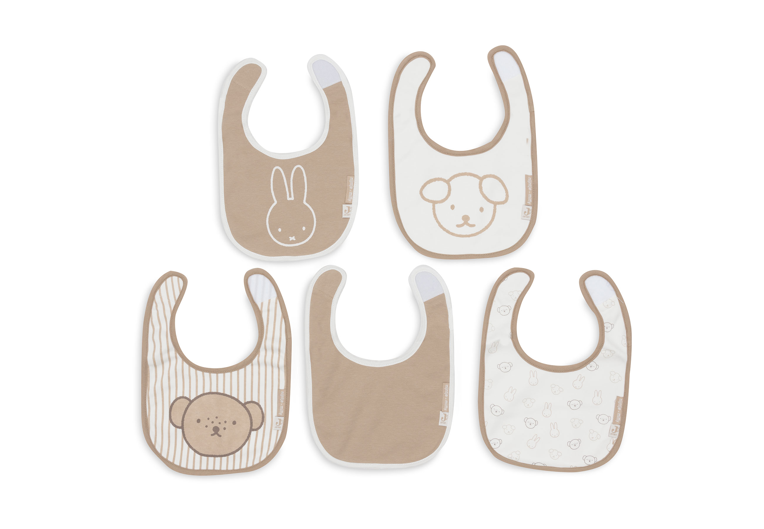 Jollein Slab Jersey Waterproof Miffy Heads - 5 Stuks