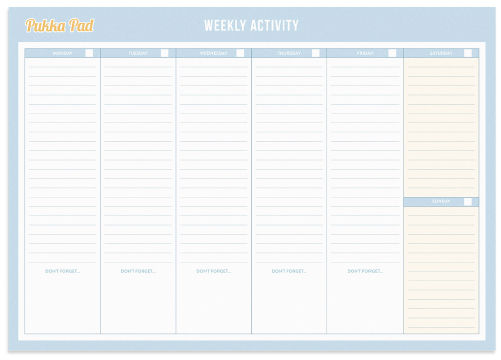 Pukka Pad Weekplanner A3 Pastelblauw 53 vellen