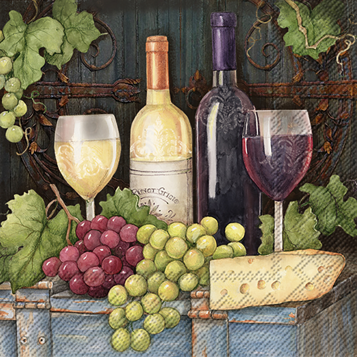 Ihr Cocktailservetten 25x25 cm 20 stuks Red and White Wine