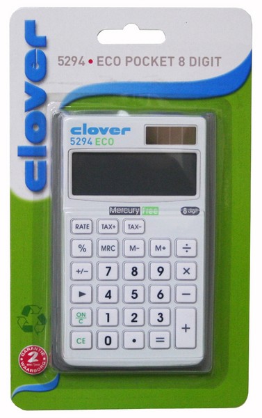 Clover Rekenmachine Pocket Ecogreen 8 Digit