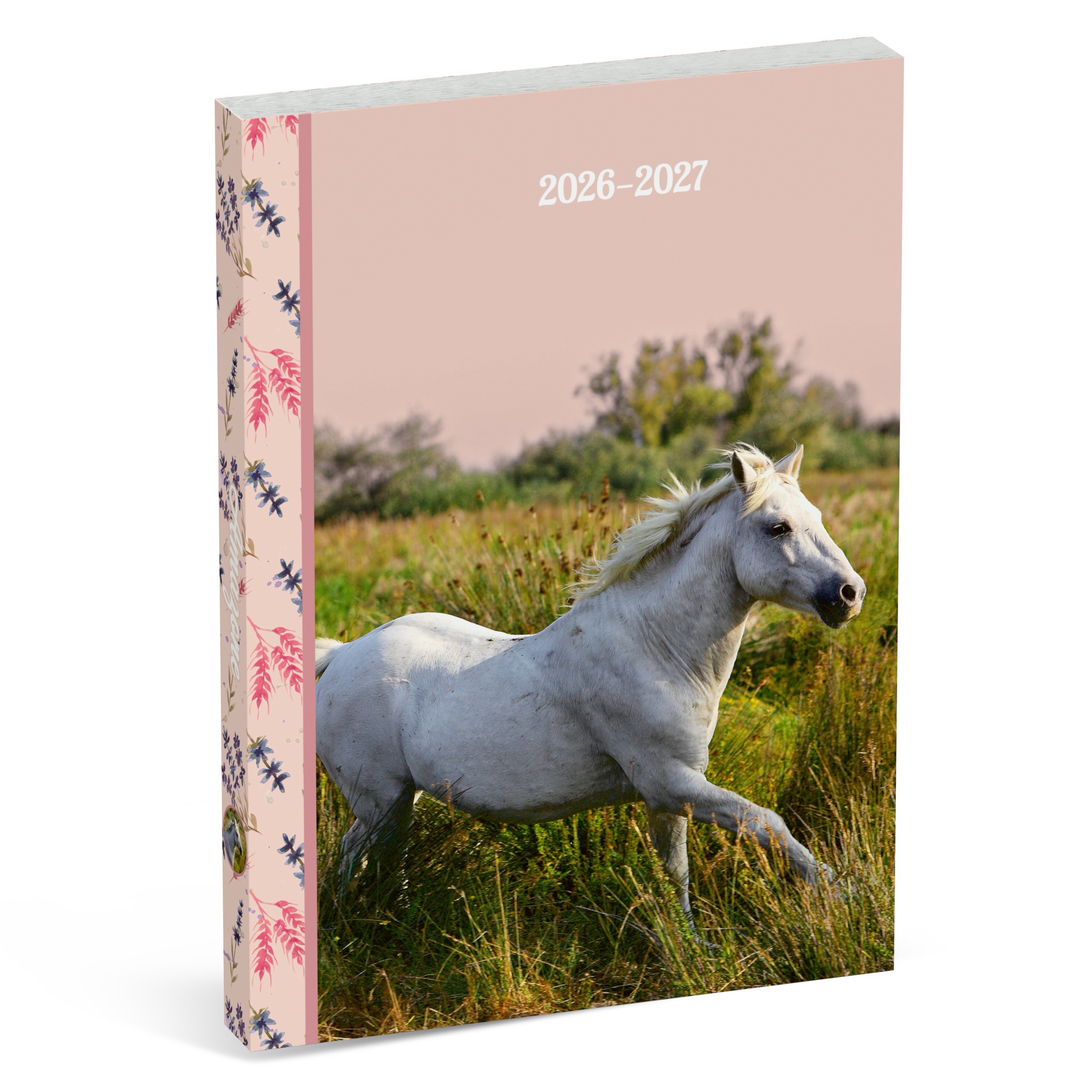 Amazone Schoolagenda 2026-27 Internationaal 1dag/pag Paard Wit 12.5x17.5 cm