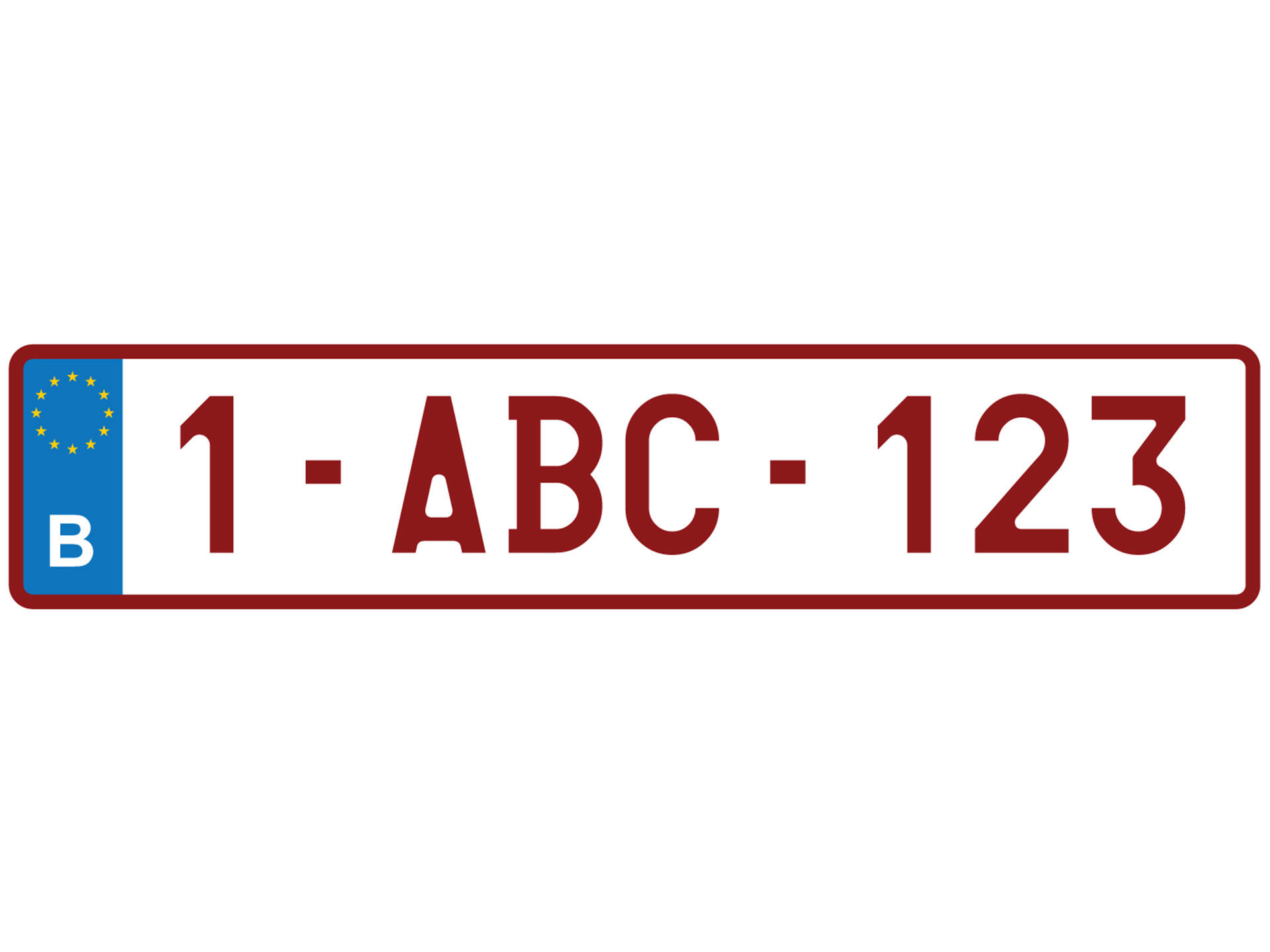Nummerplaat Bedrukt Plexi 520x111 met logo Belgie