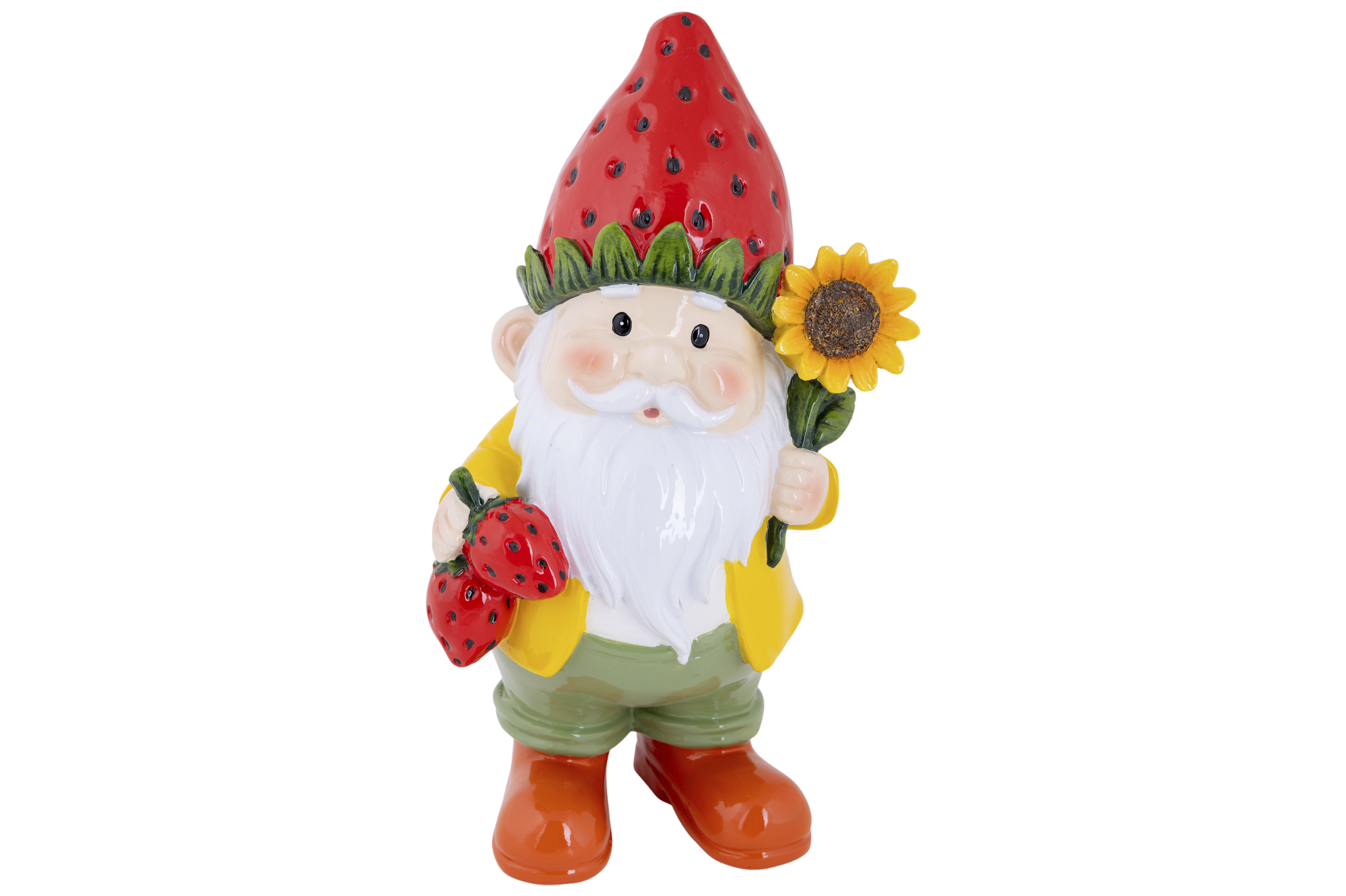 Cosy@Home Kabouter met Aardbei - 12.5x9x20.5 cm