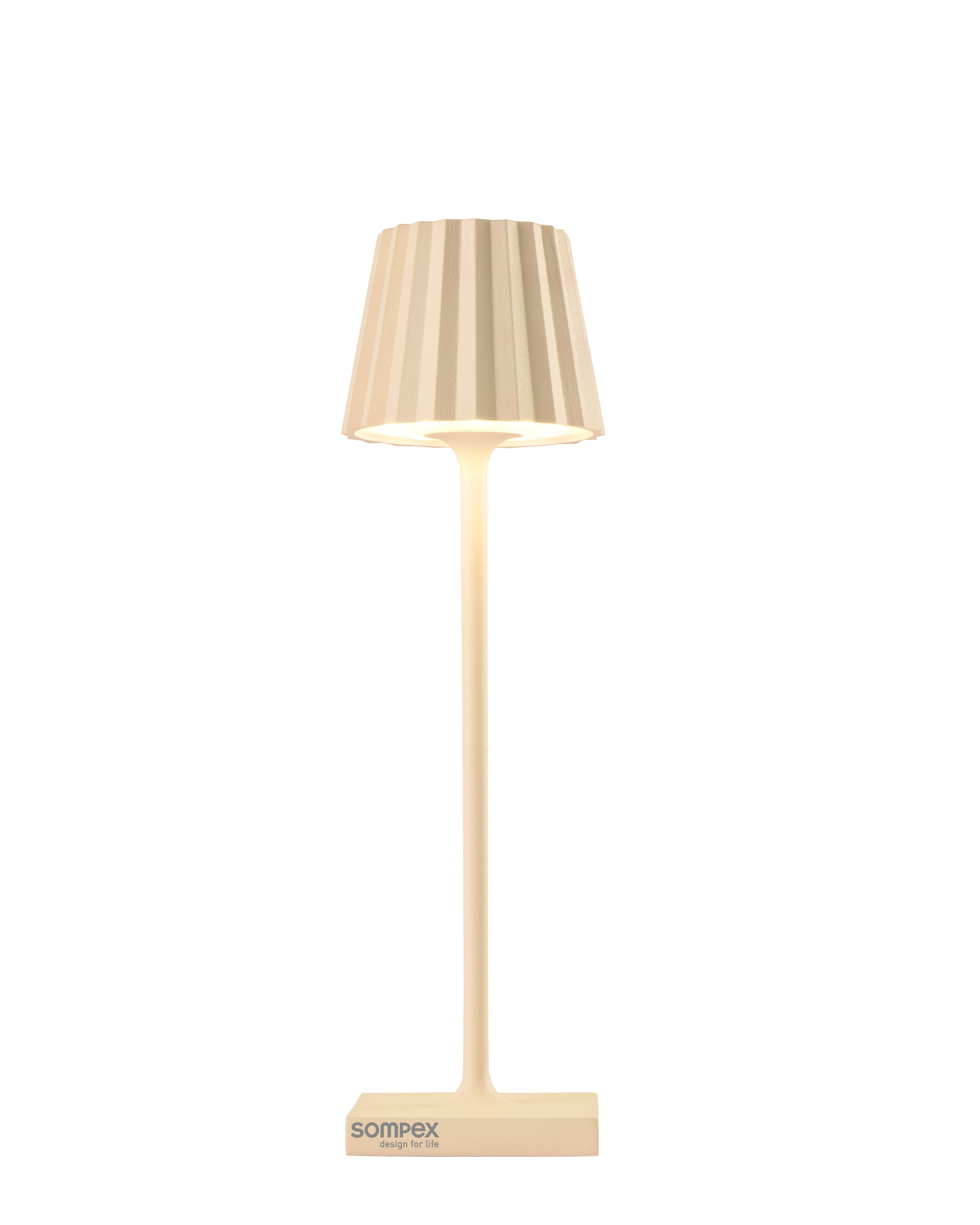 Sompex LED Tafellamp Troll Nano Sand - 6x21 cm - Aluminium - Oplaadbaar (incl. Oplaadstation) - 1.6 W - voor Binnen en Buiten