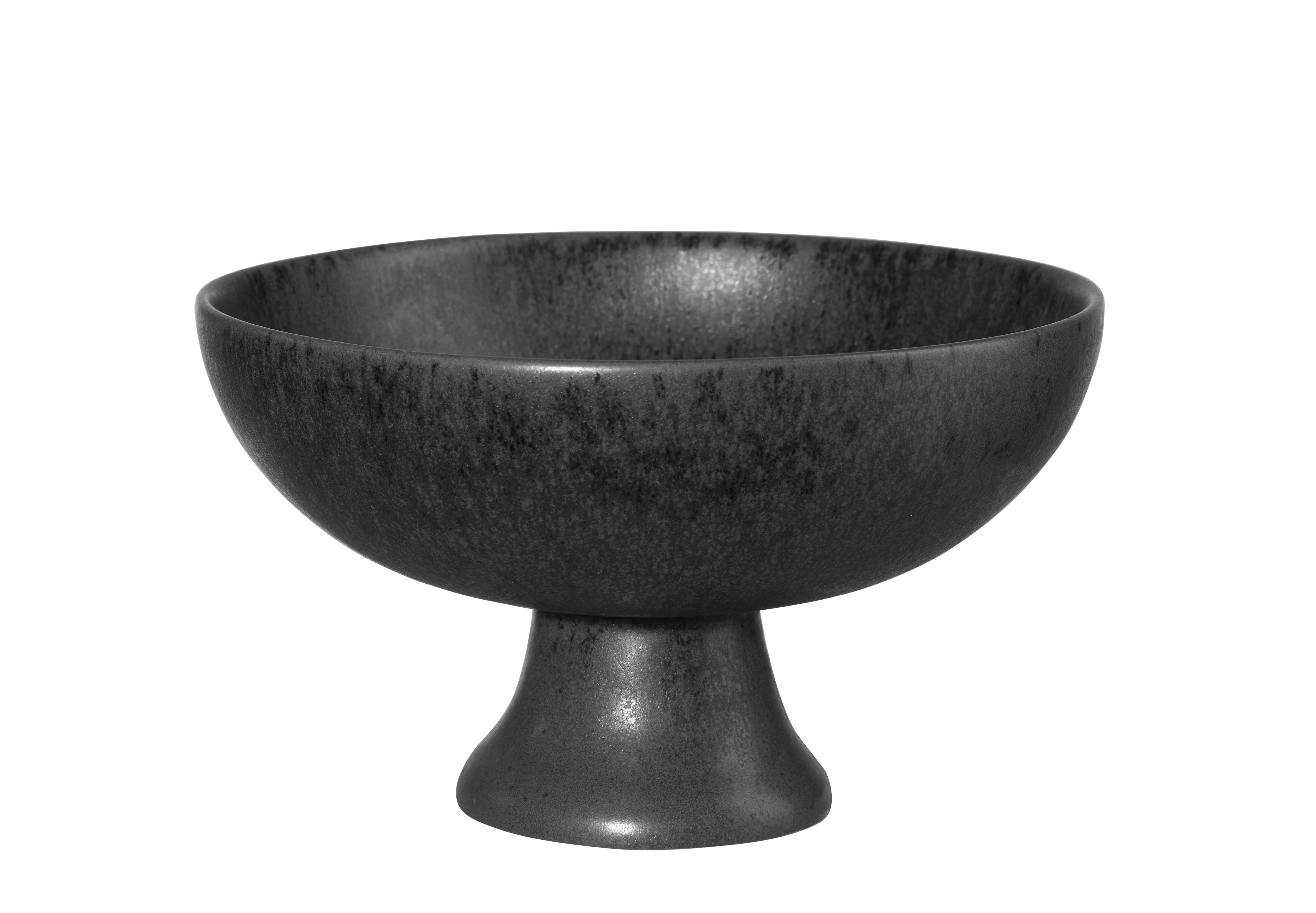 ASA Schaal Grande Black Iron 14x8.5 cm - op Voet - Aardewerk