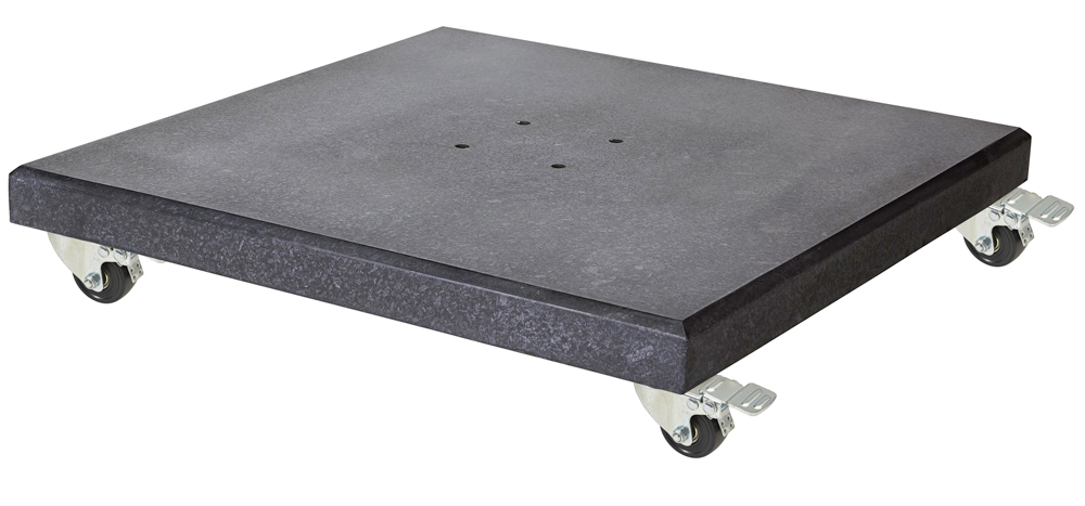 Platinum Modena 90kg parasolvoet Black polished graniet - met wielen