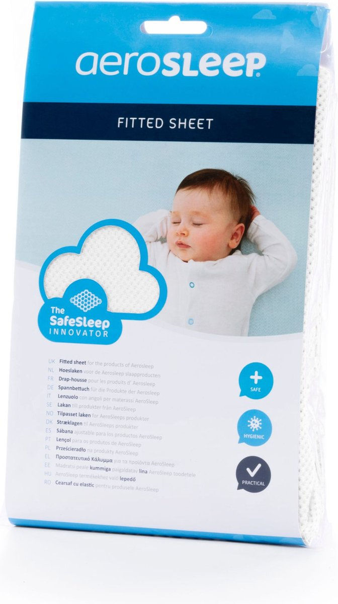 Aerosleep Hoeslaken Speciaal Luchtdoorlatend Wit 80x50 cm