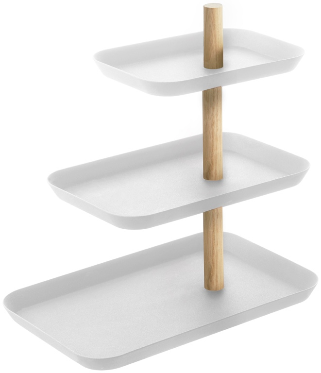 Yamazaki Etagere Rin White 3-laags - Staal - 16x25x25.5 cm - 360 graden Draaibaar