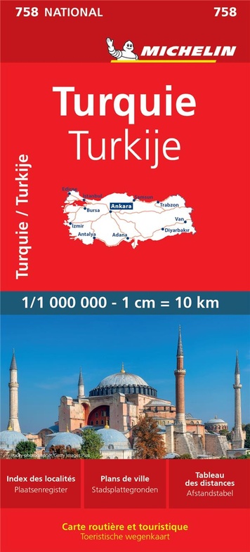 Michelin Kaart Nationaal Turkije 2023 Plattegrond & Plaatsnamenregister