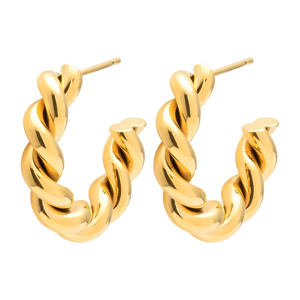 Lulu Copenhagen Oorring Chunky Twisted Hoops Twisted - 2 stuks