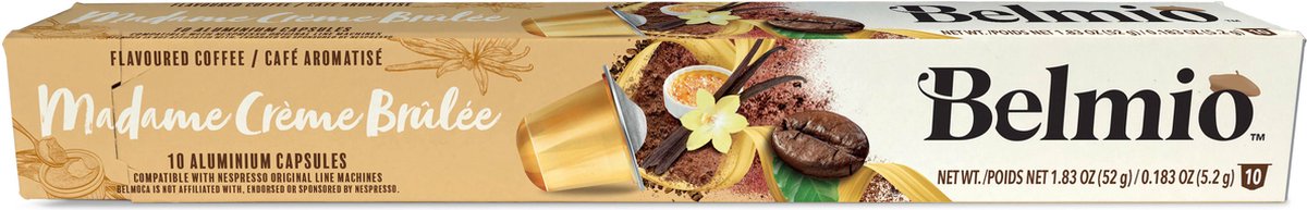 Belmio Crème Brulée 10 Capsules - Aluminium - Nespresso Compatible Capsules