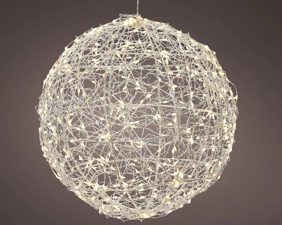Bal Micro LED Zilver 38cm - Metaal - Warm Wit - Outdoor