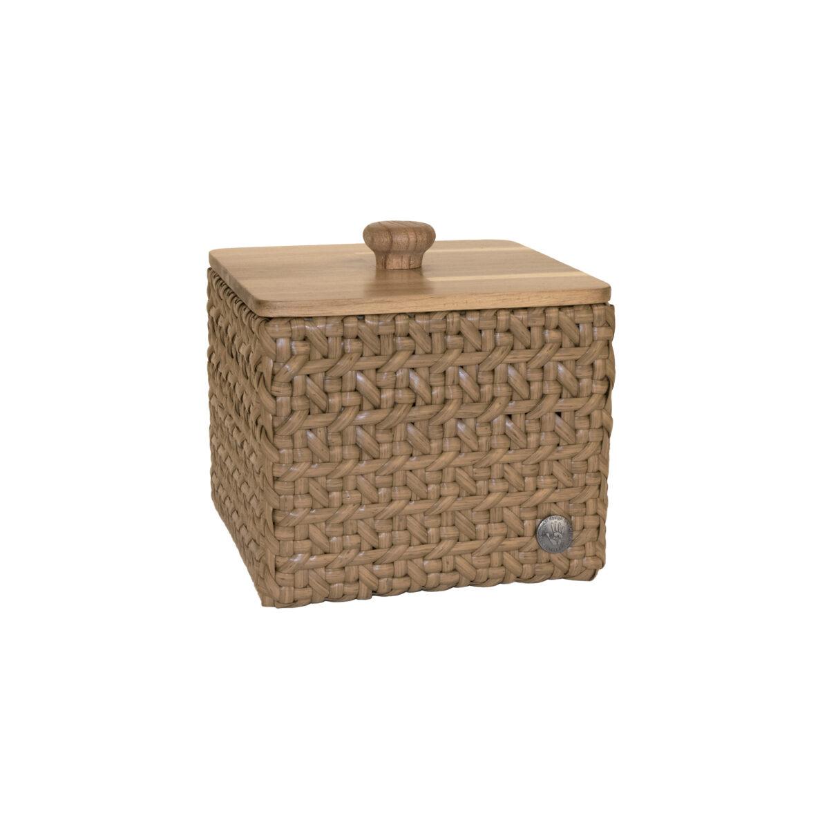Handed By Mand Ozara small Sienna met Deksel 19x19x19 cm - Handgemaakt