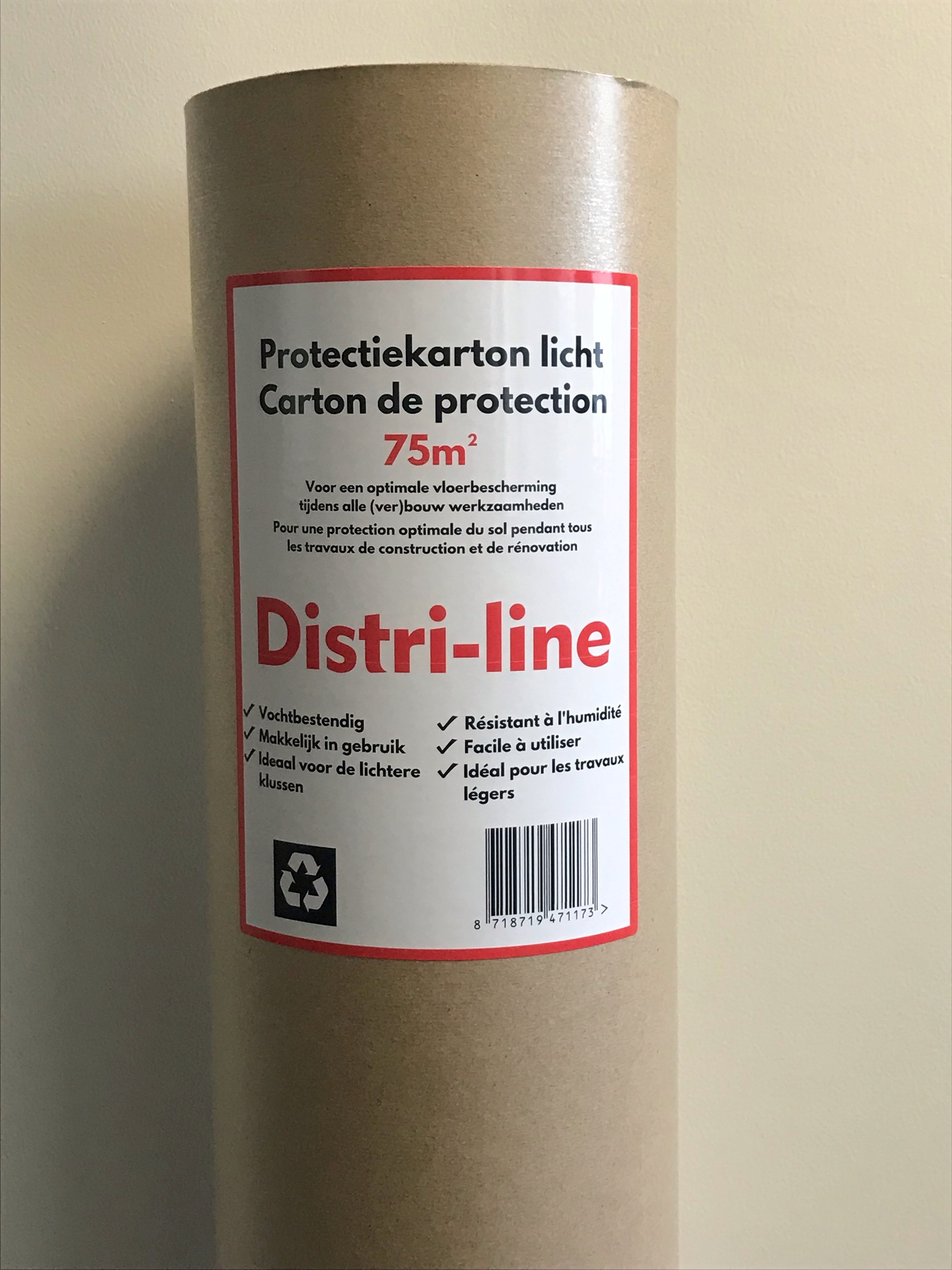 Protectiekarton Wit/Bruin op Rol 200-220 g/m2 - Ongeveer 75 m2
