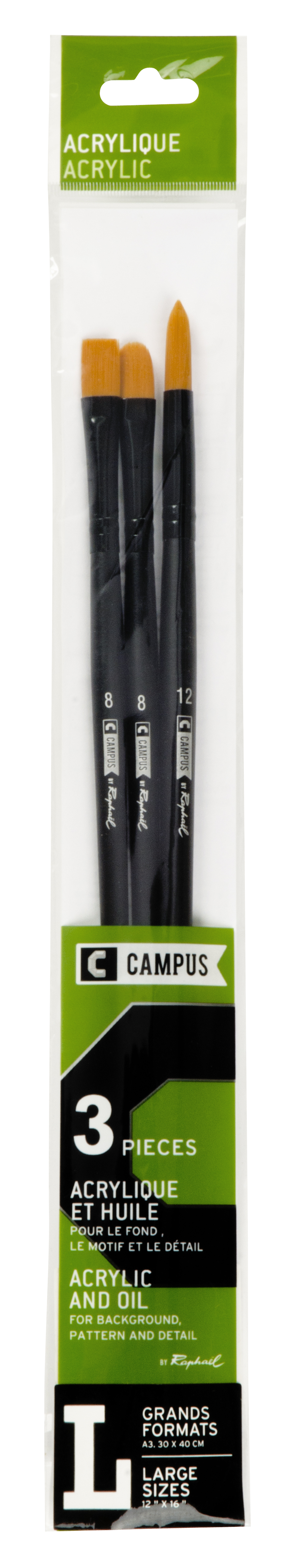 Acrylpenselen L Campus - 3stuks