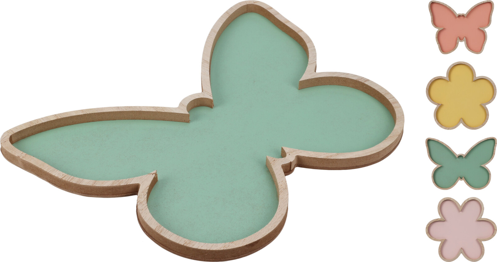 Decobord Bloem/Vlinder - Plateau - assorti - prijs per stuk