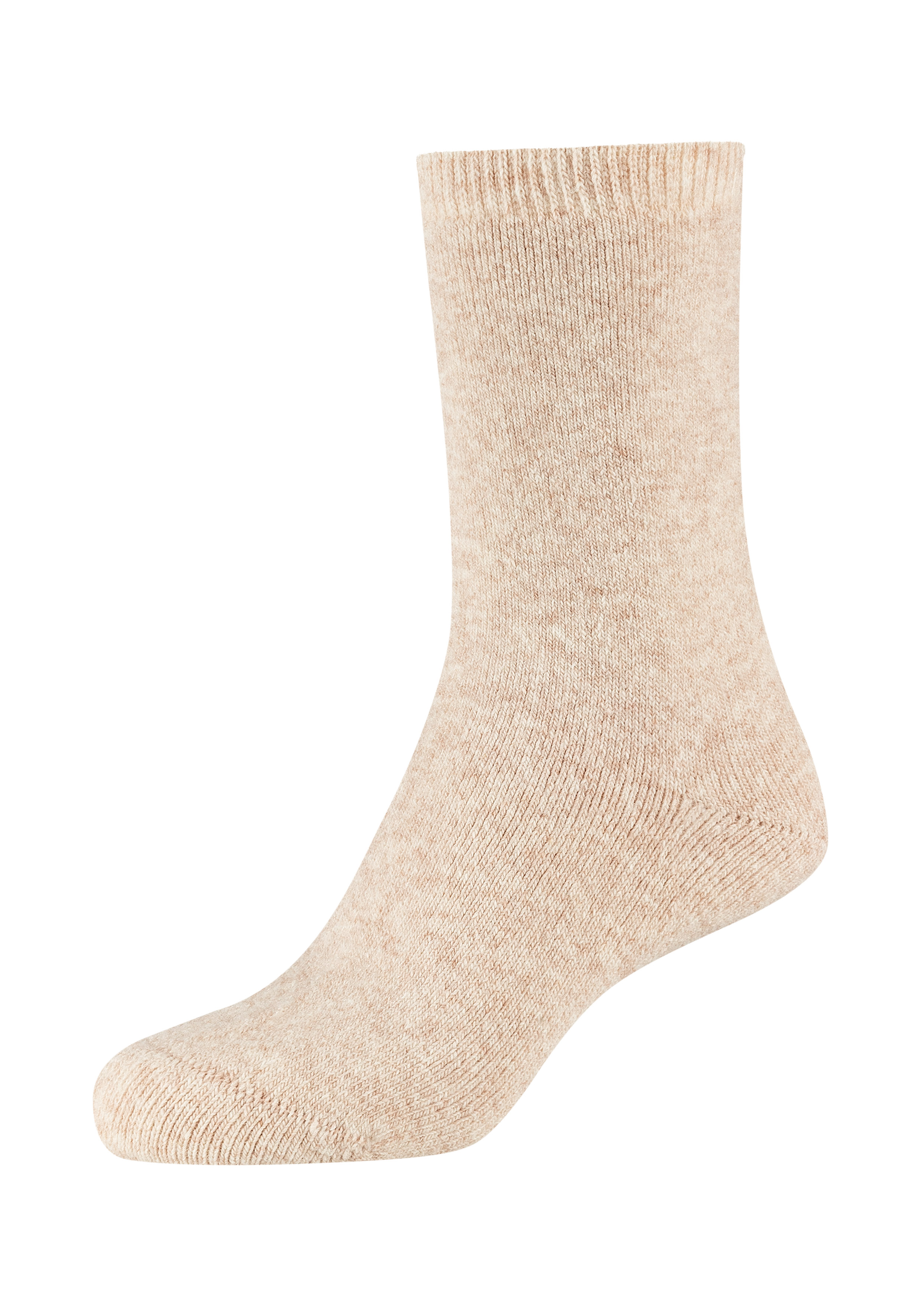 Camano Sok Dames Cosy Wol Bed 1 Paar Nature Melange - maat 35/38