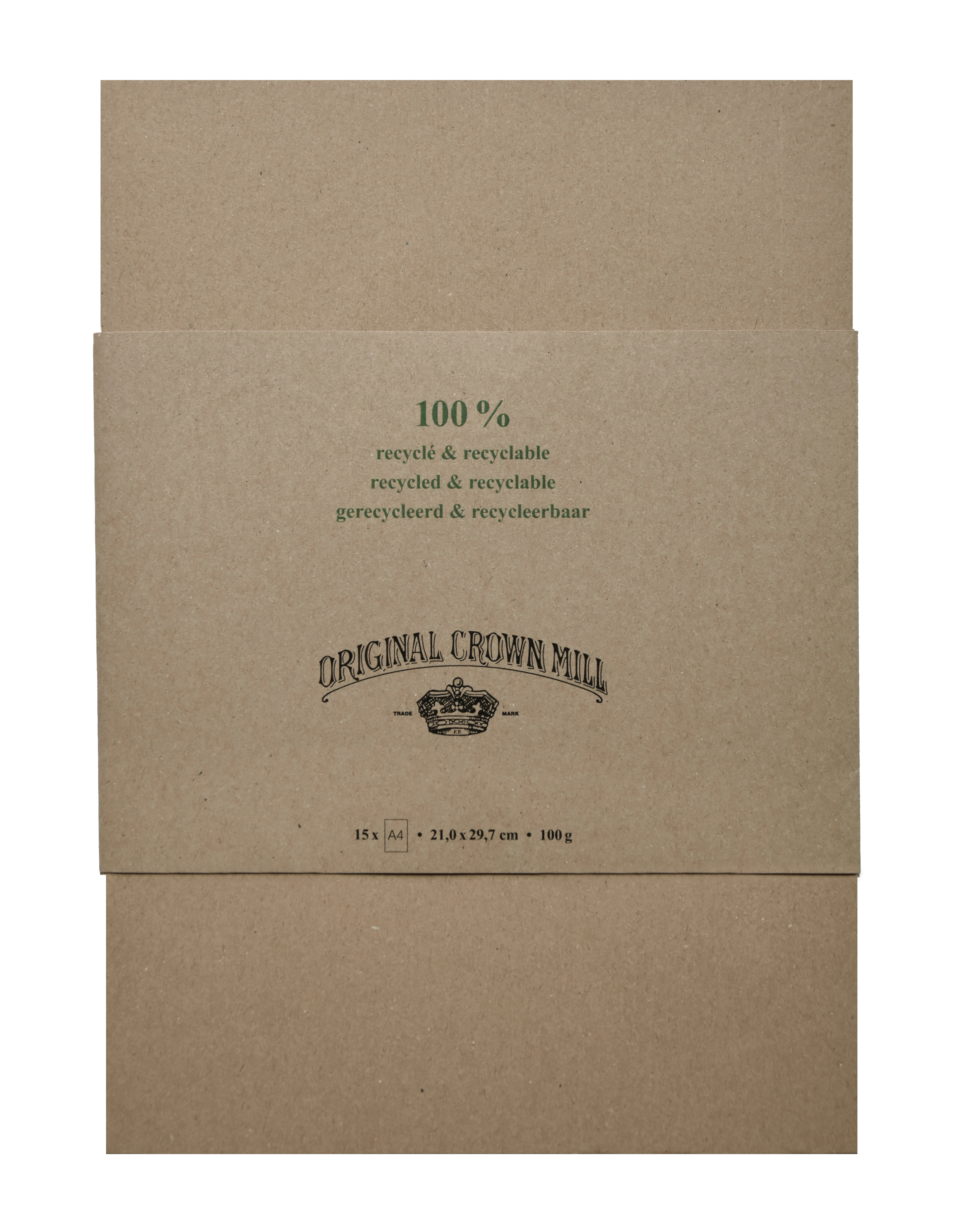 Original Crown Mill Briefpapier A4 Kraft 100 g - 15 vel - Recycled Brut