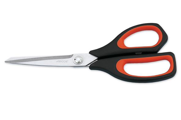 Arcos Keukenschaar Zwart/Rood 23.5cm - RVS