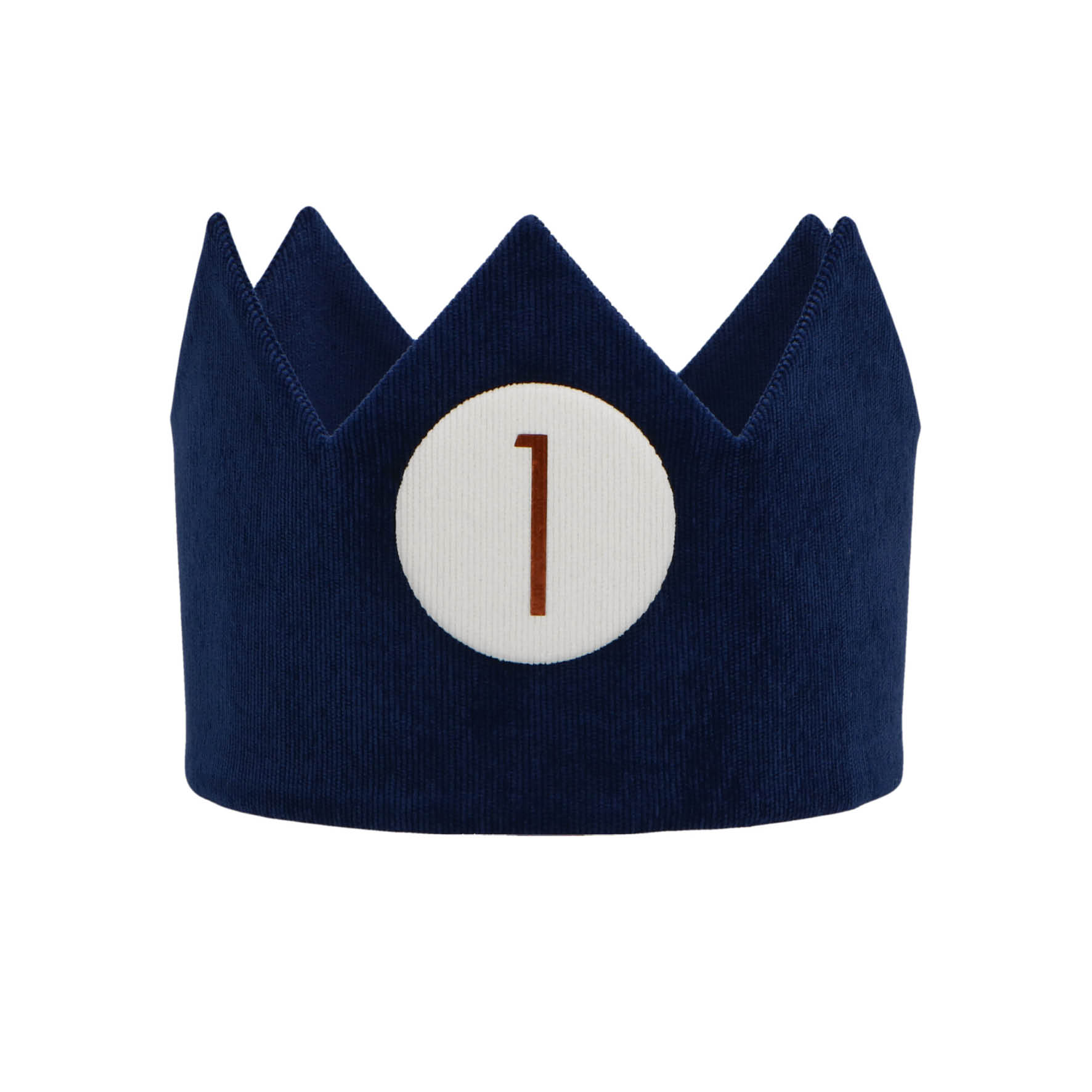 Verjaardagskroon Charly Corduroy Navy met Cijferbutton 1 en 2