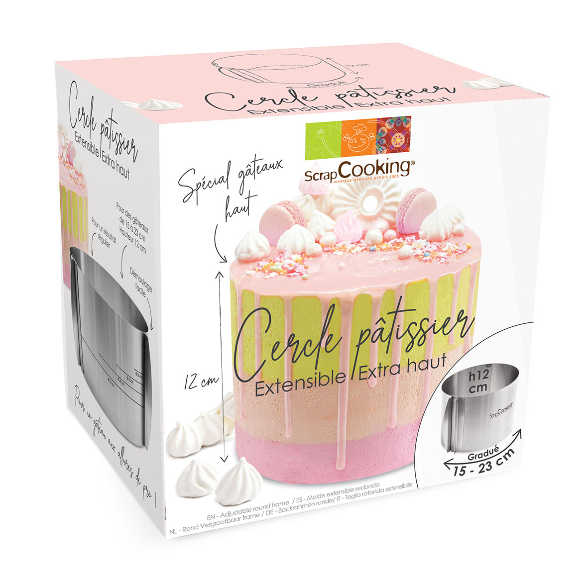 ScrapCooking Cakevorm Rond Verstelbaar - Hoogte 12cm