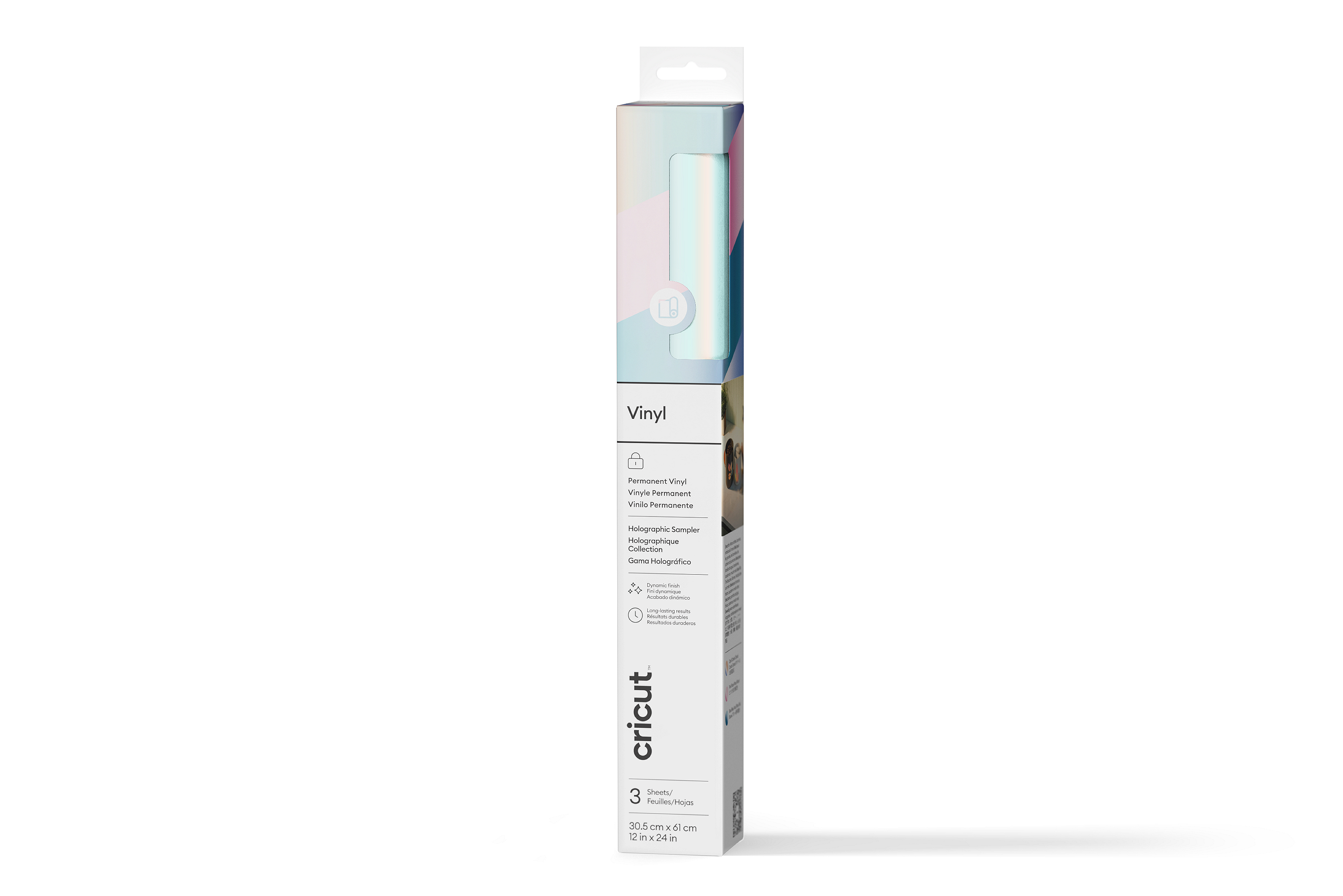 Cricut Holographic Vinyl 30x60cm 3-sheet Sampler (Opal. Pink. Blue)