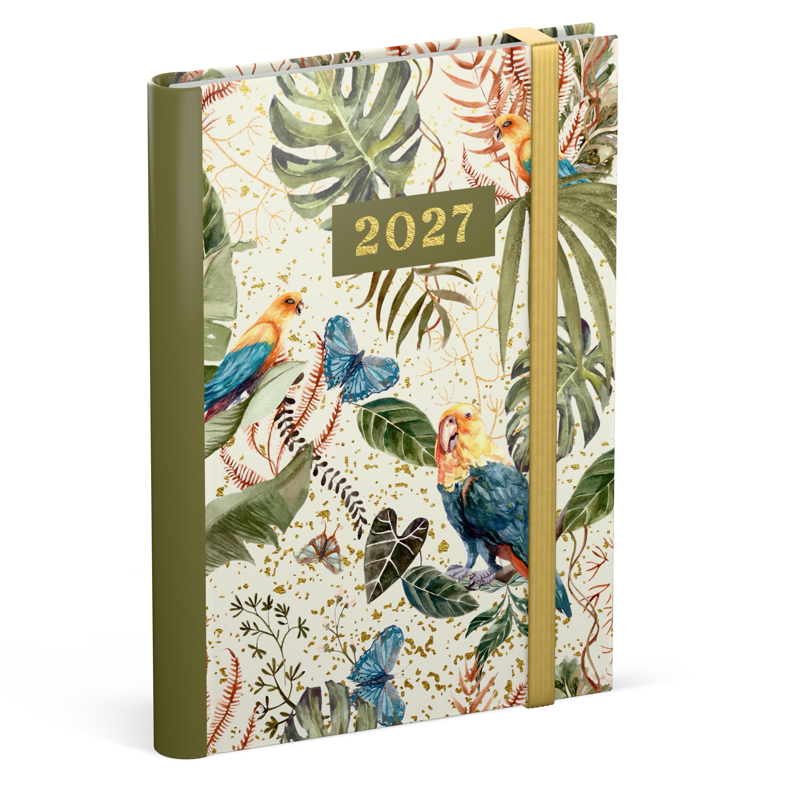 Agenda 2027 Botanic Wire-O Groen 1week/2pag 12x16 cm