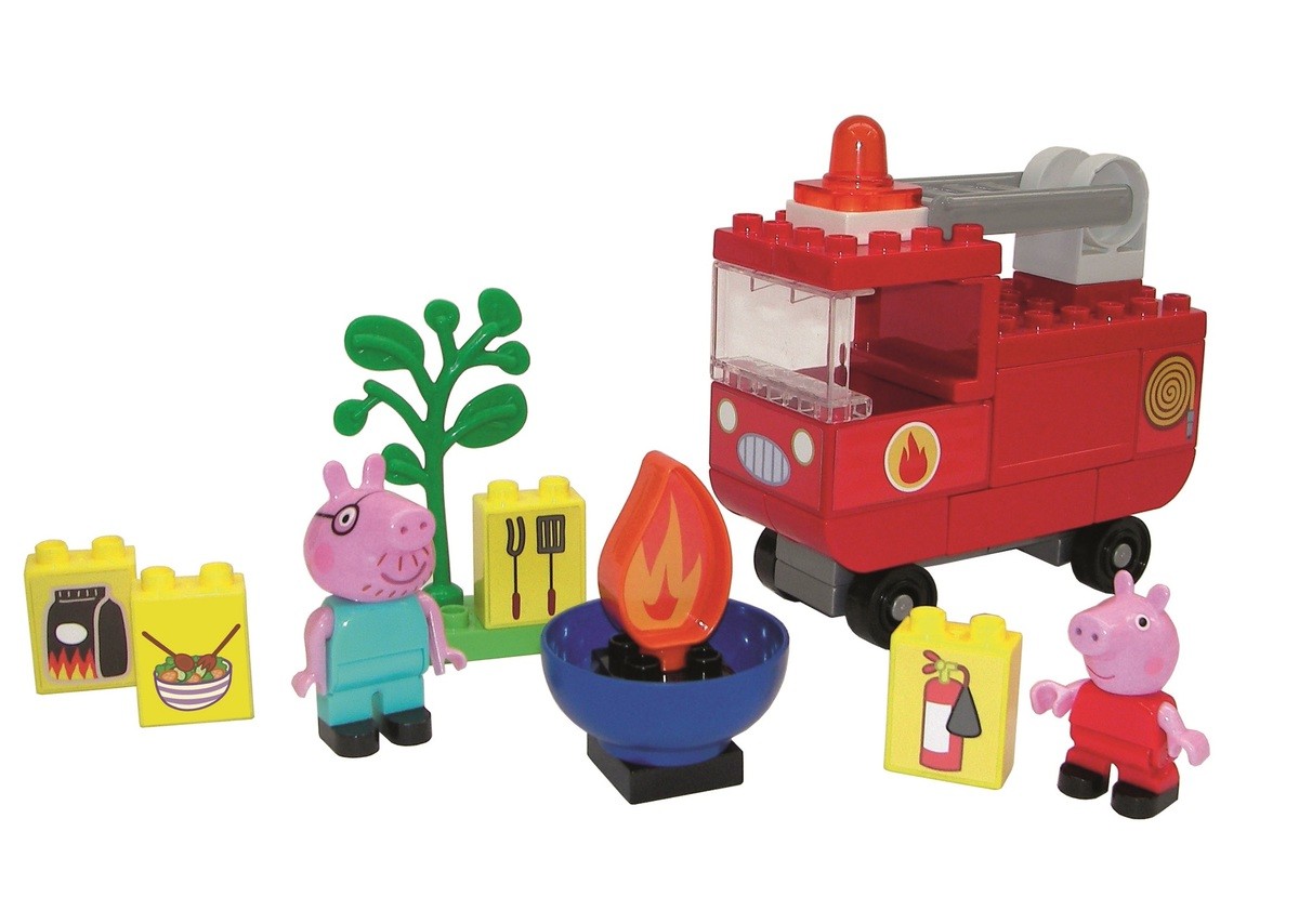 PlayBig Bloxx Peppa Pig Brandweerwagen 40 delig bouwblokken set