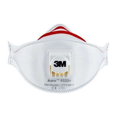 3M Aura Stofmasker Isolatiemateriaal en Hardhout 9332+, FFP3 Ventiel - 2 stuks