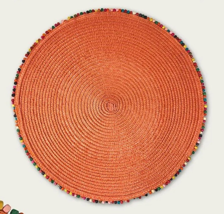 Arca Placemat Bordato Orange 38cm