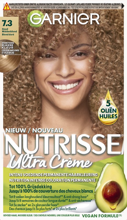 Garnier Haarkleuring Permanent Nutrisse Ultra Creme 7.3 Middenblond