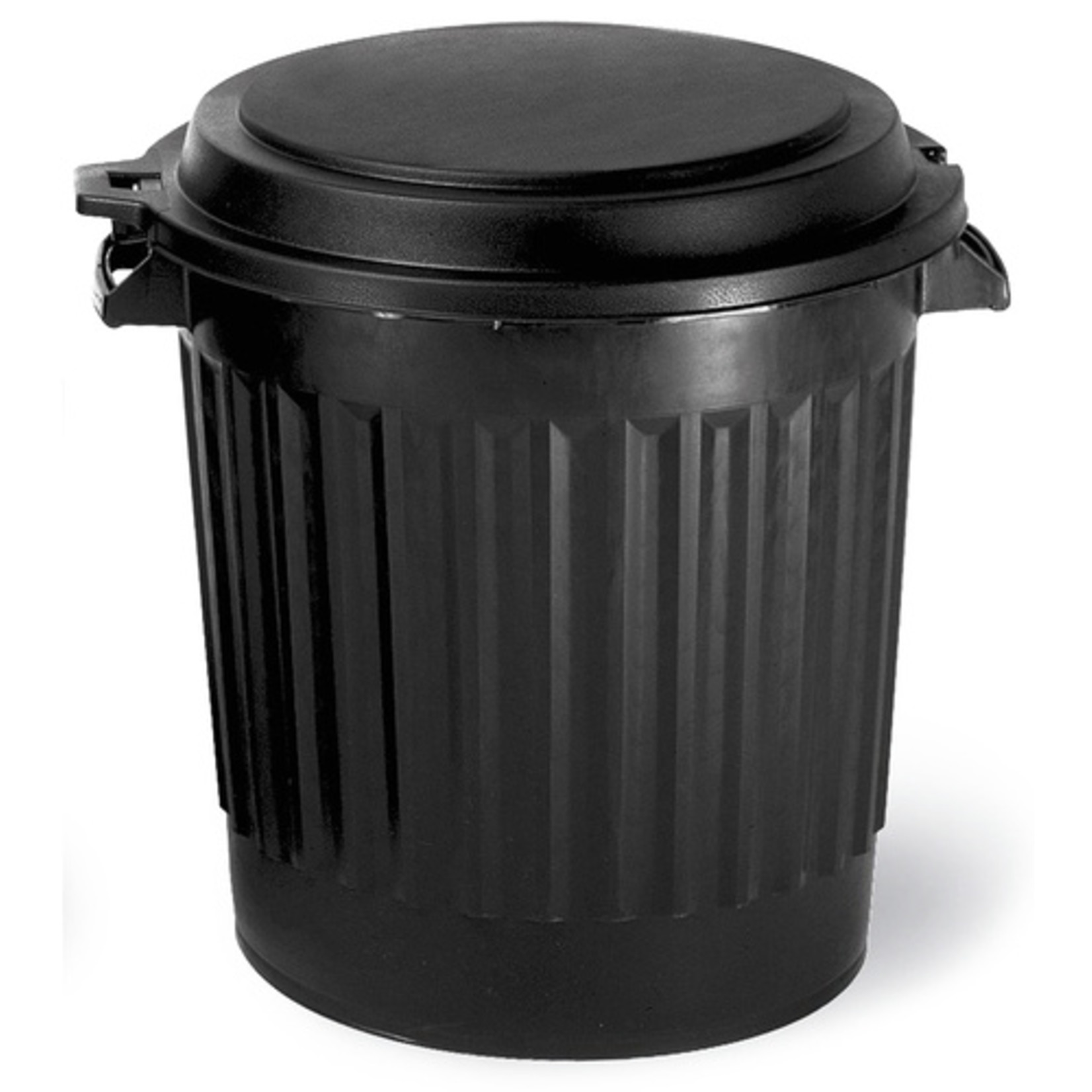 Vuilbak Zwart 80l met Deksel - 61x54x56 cm