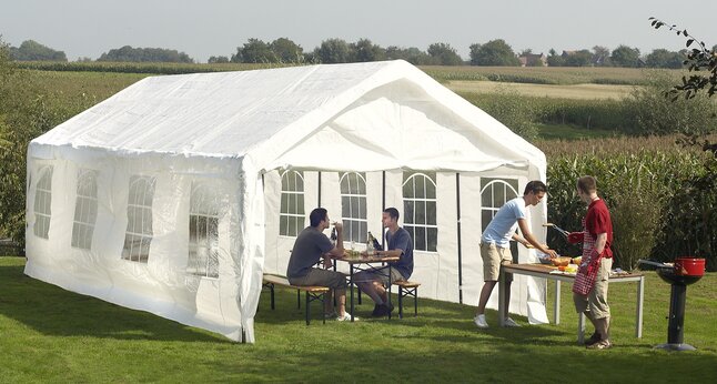 Zijwanden voor Partytent Heavy Duty 4x8m Wit 2x met + 2x zonder Venster
