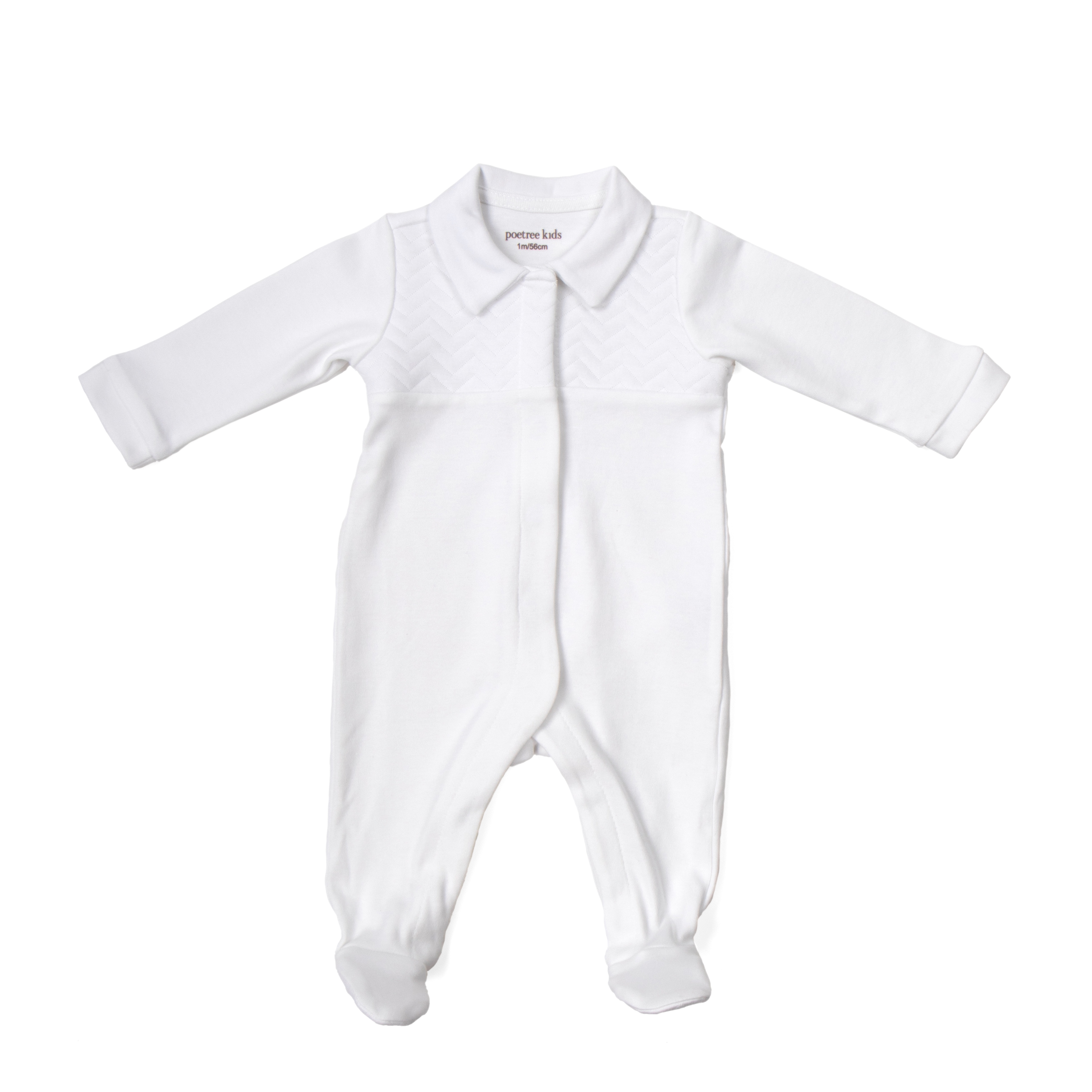 Poetree Unisex Pyjama Chevron Wit maat 56