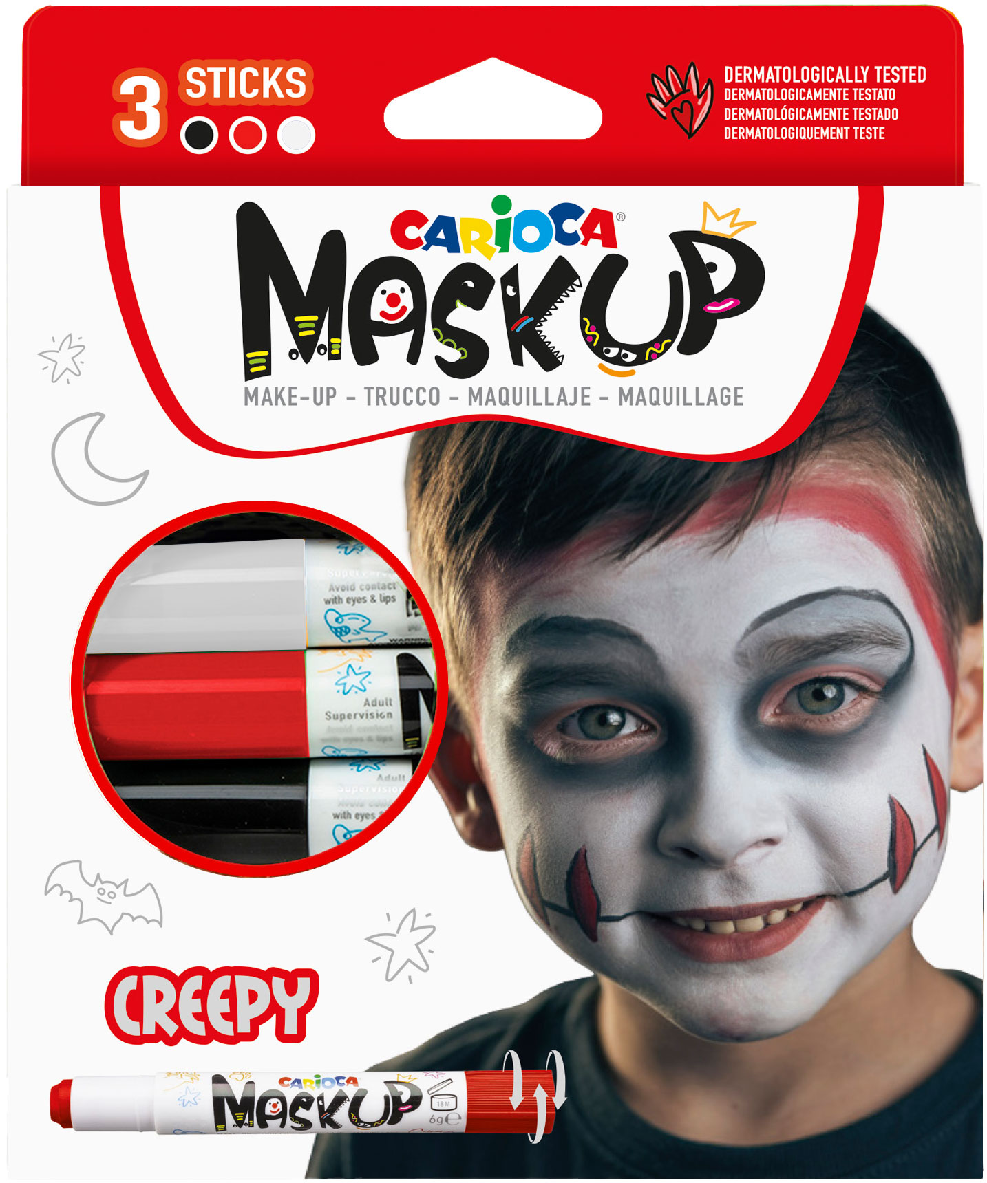 Carioca Kindergrime set Creepy 3 Sticks