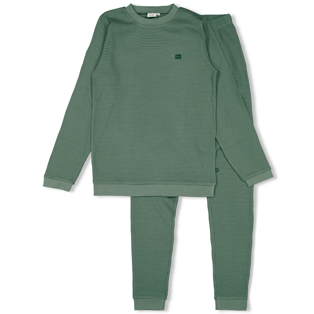 Feetje Wafelpyjama Unisex Family Limited Edition Zeegroen