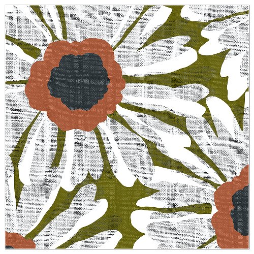 Artebene Servetten Bloemen Daisy Groen 33x33 cm