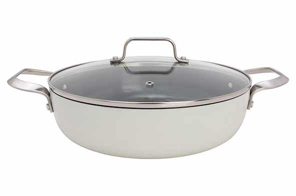 Cosy&Trendy Kookpot Cerapro 28cm Clay Recycled Aluminium-+Deksel-Ker.Antikleef