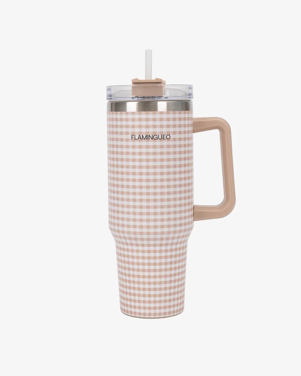 Flamingueo Isoleerbeker Dorothy Beige 1.18l met Rietje - RVS - 10x27 cm