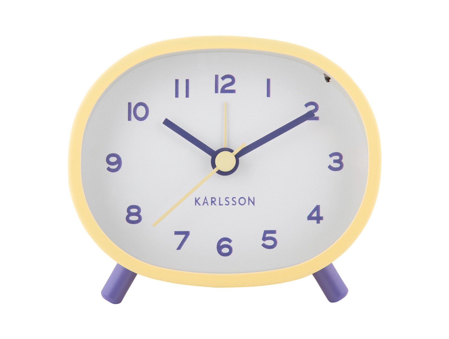 Karlsson Alarmklok Cheeky Oval Soft Yellow 9.3x4x8 cm - Analoog
