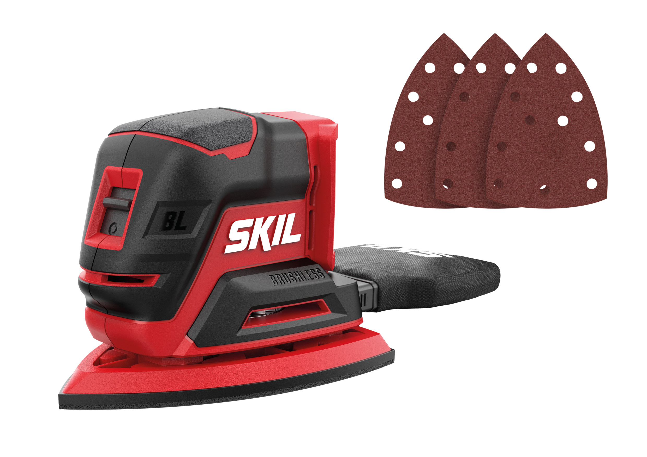 Skil Multischuurmachine 3715CA met Borstelloze Motor met 3 Schuurbladen excl Accu